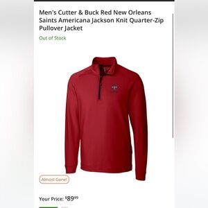 CUTTER & BUCK x SAINTS | Quarter Zip Long Sleeve Pullover | Red | Men’s Size L